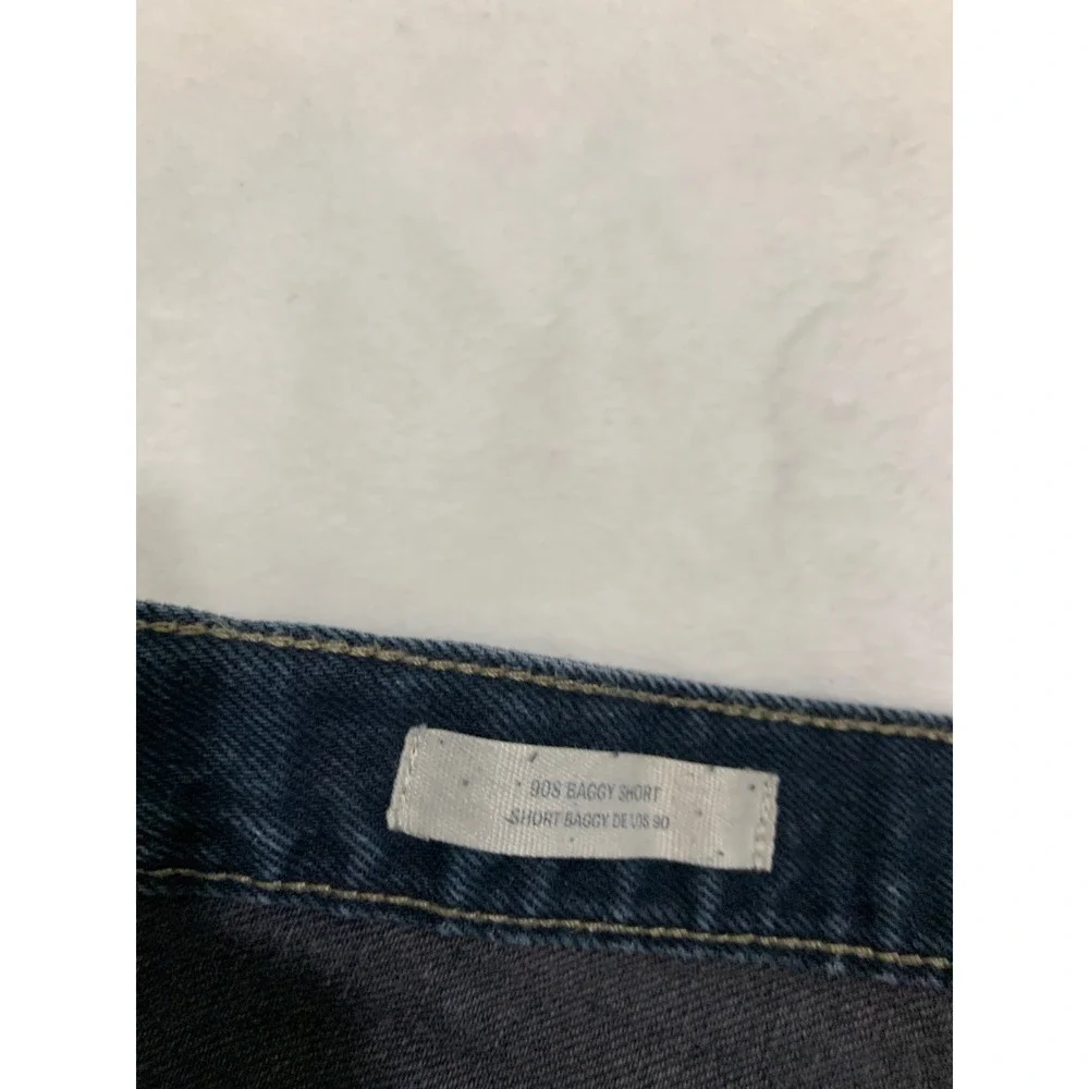 Universal Thread 90s Baggy Short Women 6 Dark Wash Distressed Button Fly Denim